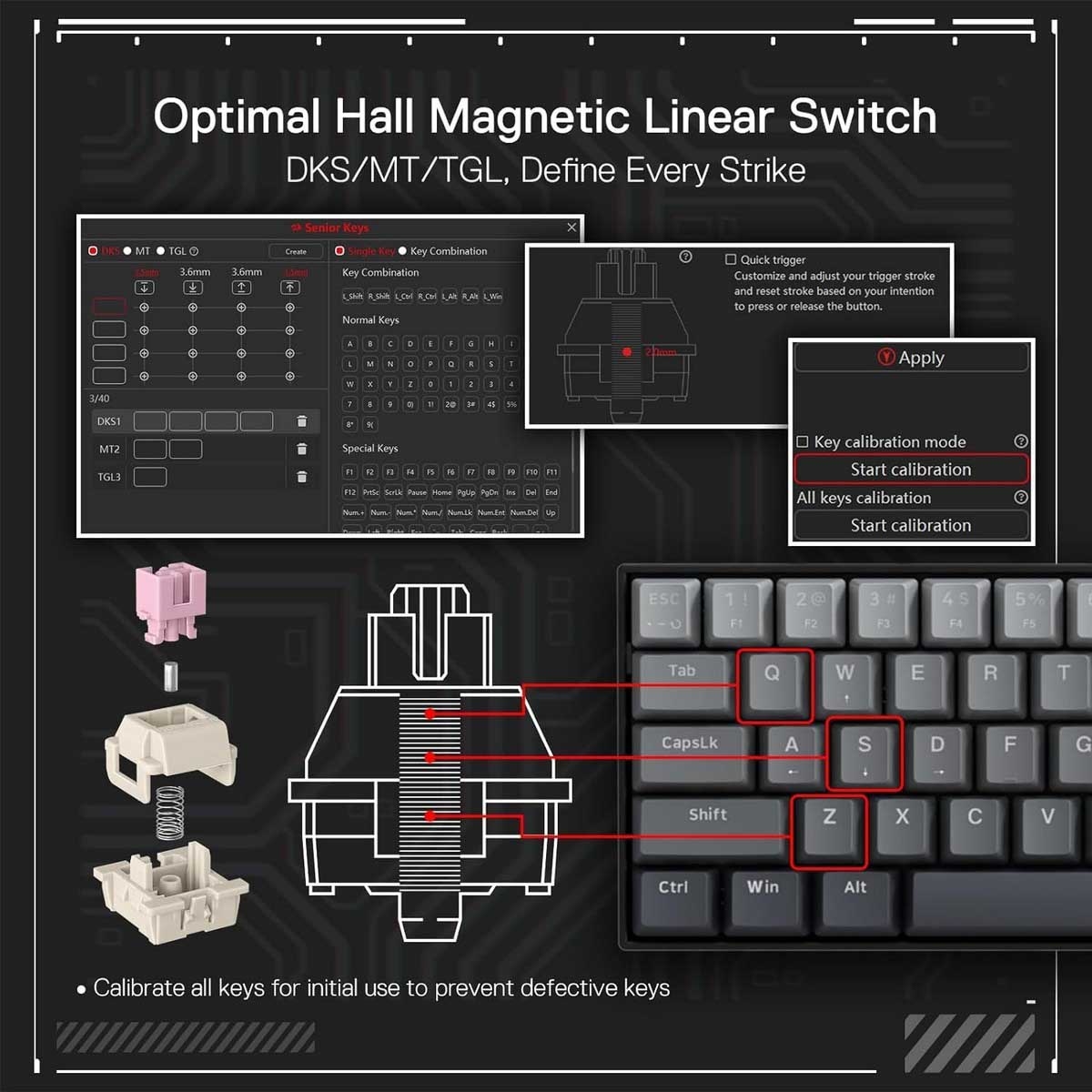 Redragon Fizz K617GGB 60% 8K Magnetic Switch RGB Wired Mechanical Gaming Keyboard