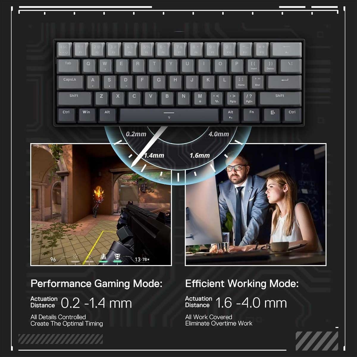 Redragon Fizz K617GGB 60% 8K Magnetic Switch RGB Wired Mechanical Gaming Keyboard