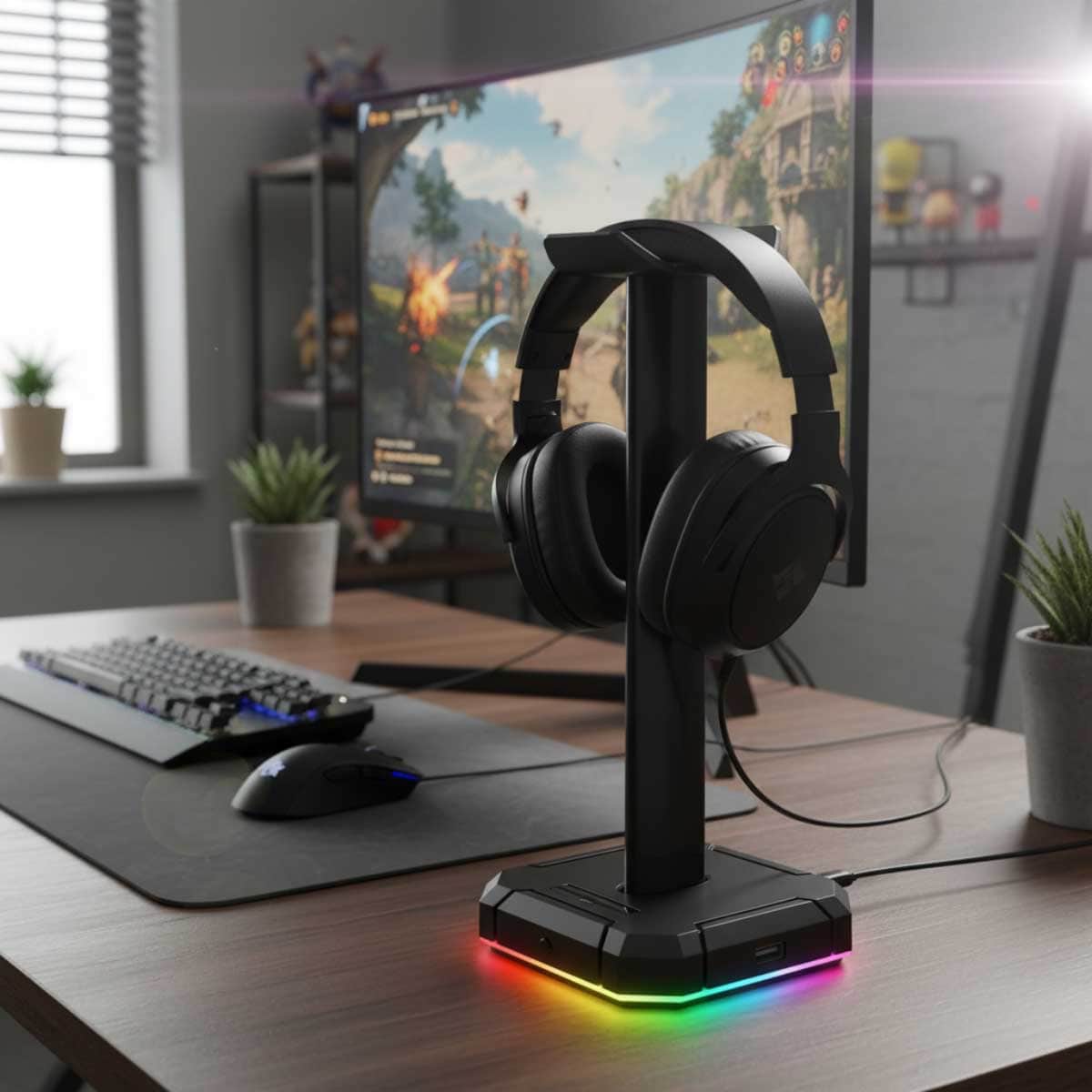 Redragon HA300 Scepter Pro RGB Backlit Gaming Headphone Stand