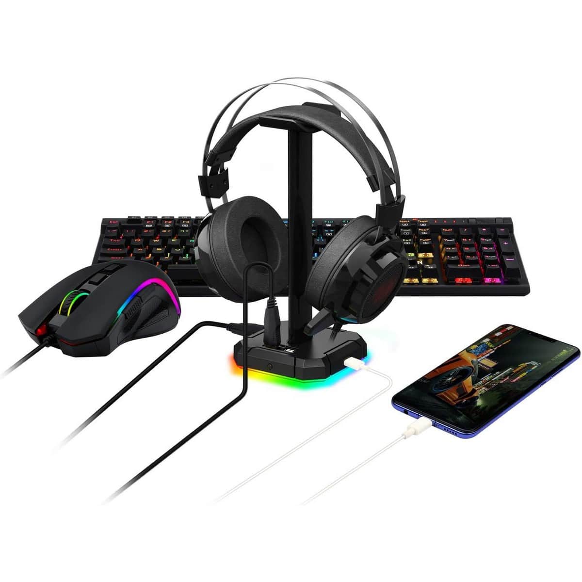 Redragon HA300 Scepter Pro RGB Backlit Gaming Headphone Stand