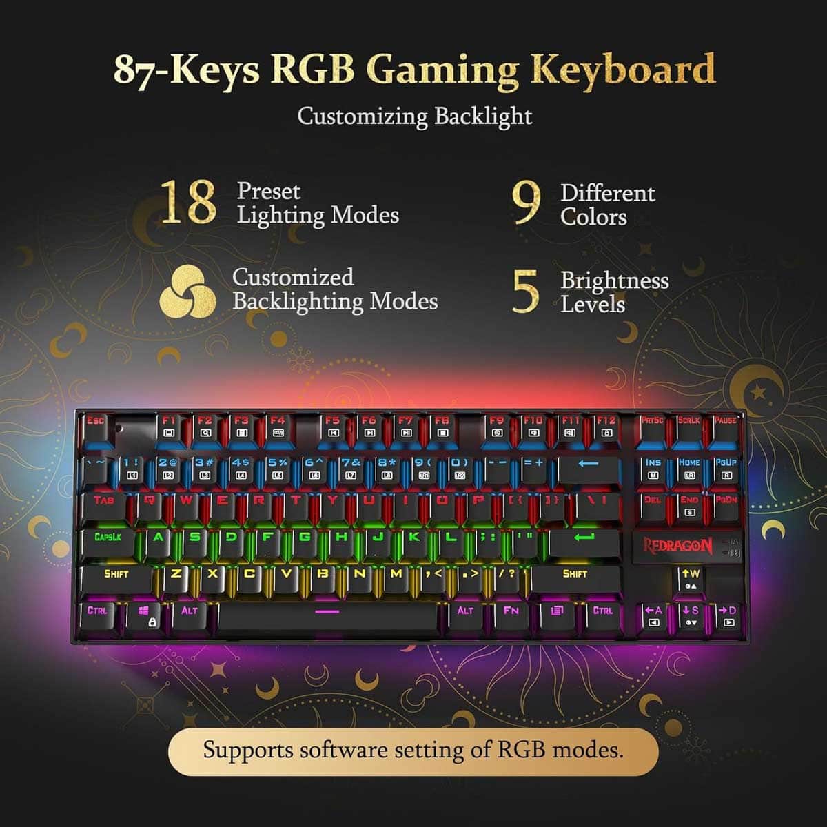 ريدراجون كيبورد ألعاب ميكانيكي Kumara K552 RGB-1 TKL سلكي