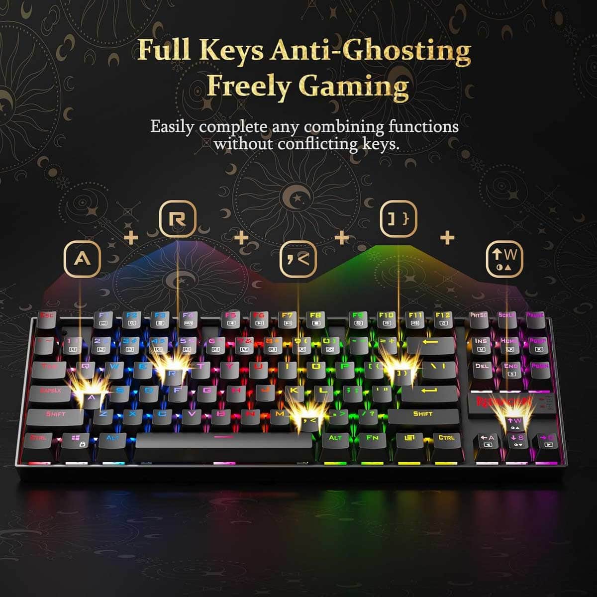 ريدراجون كيبورد ألعاب ميكانيكي Kumara K552 RGB-1 TKL سلكي