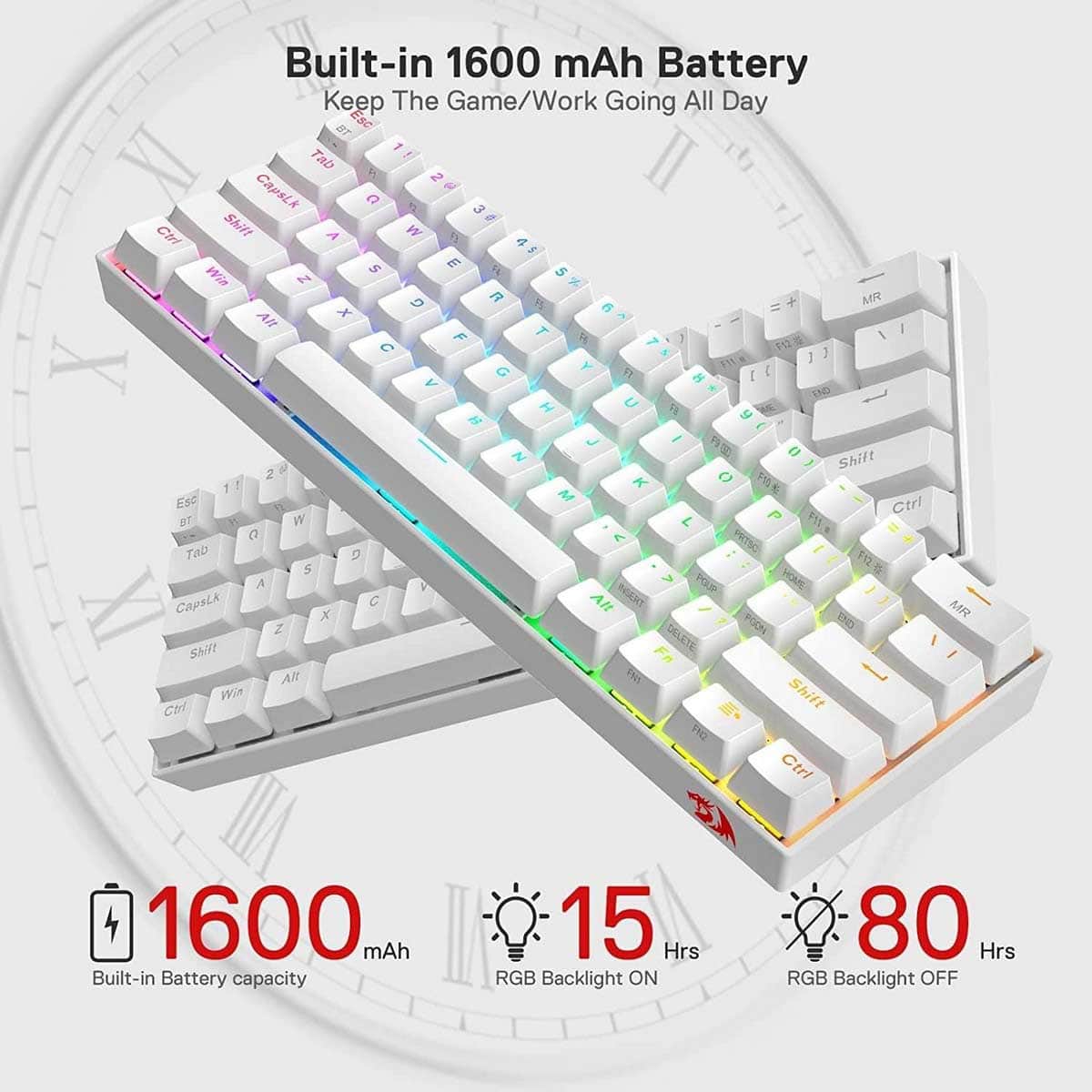 Redragon Draconic K530 PRO 60% Compact RGB Wireless Mechanical Gaming Keyboard