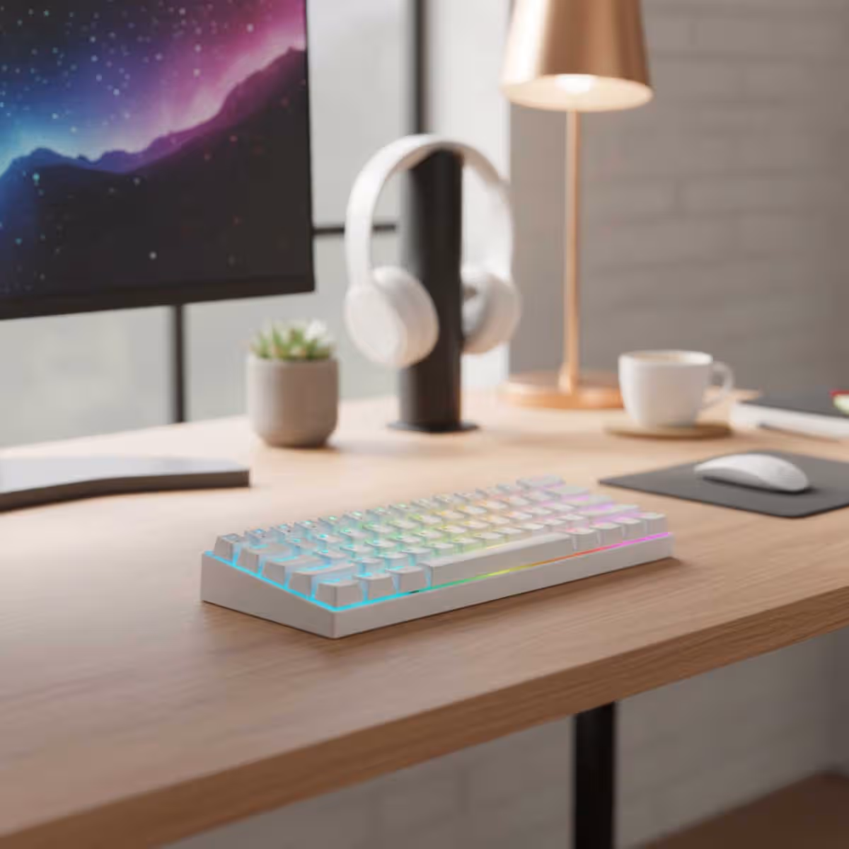 Redragon White Dragonborn K630W Brown Switch RGB Wired Mechanical Gaming Keyboard