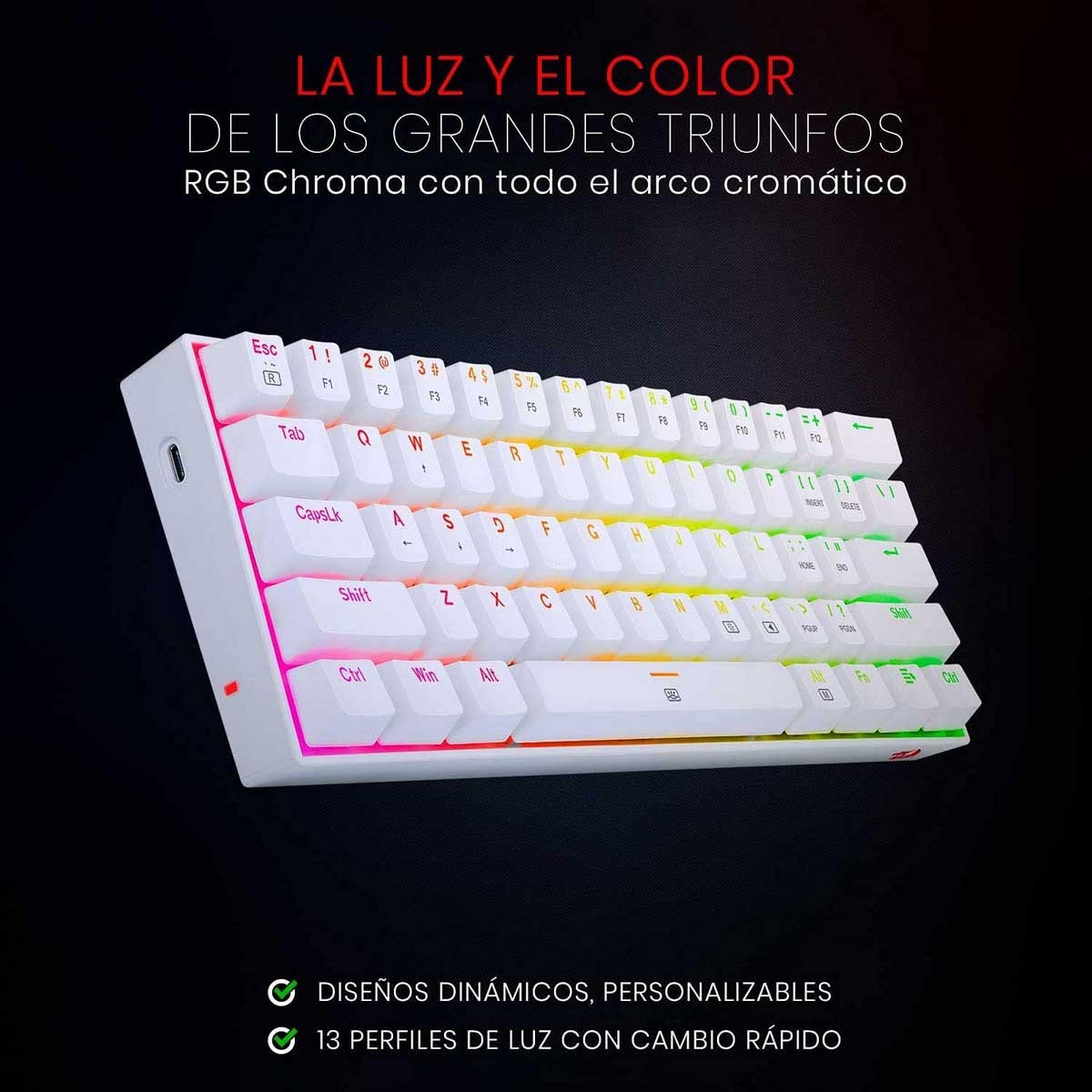 Redragon White Dragonborn K630W Brown Switch RGB Wired Mechanical Gaming Keyboard