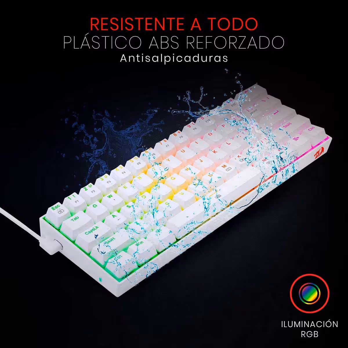 Redragon White Dragonborn K630W Brown Switch RGB Wired Mechanical Gaming Keyboard