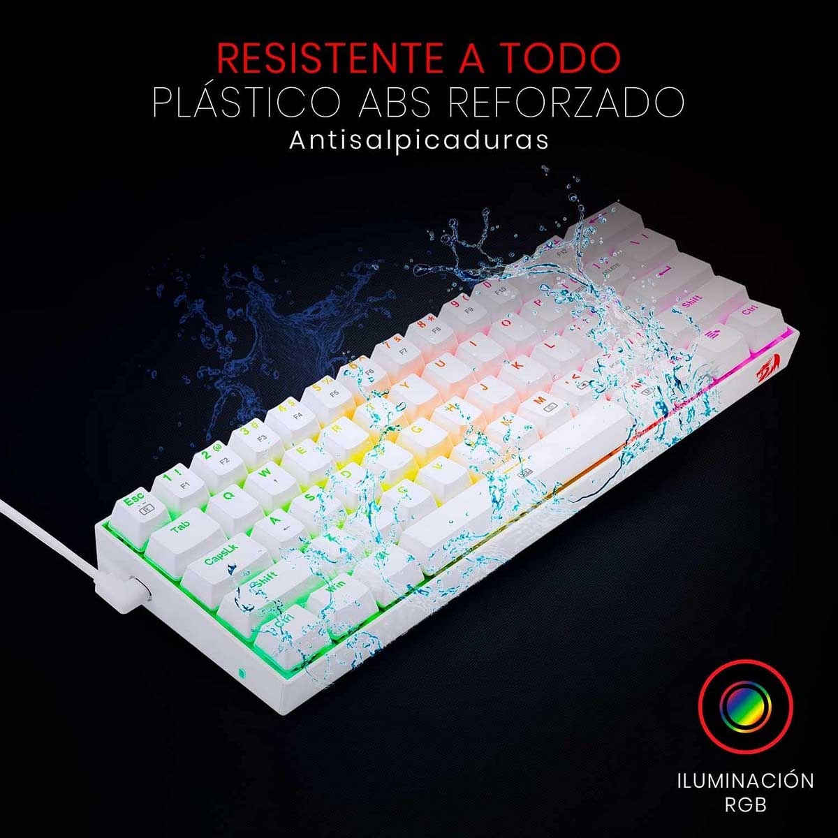 Redragon White Dragonborn K630W Brown Switch RGB Wired Mechanical Gaming Keyboard