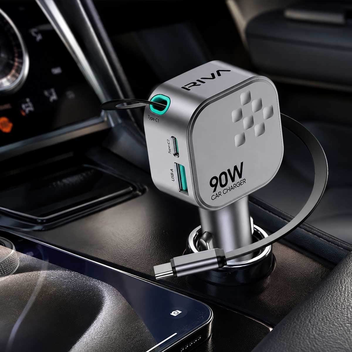 Riva RV1-CC04 90W Car Charger with Cable