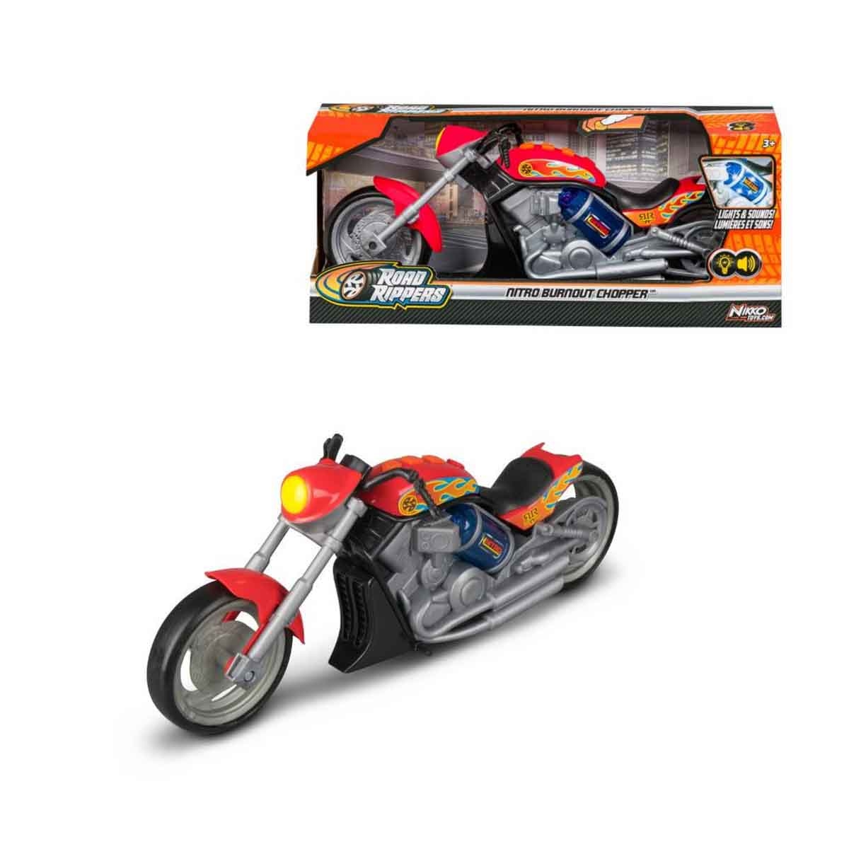 رود ريبرز دراجة نيترو بيرناوت تشوبر بإضاءة وأصوات متنوعة للأولاد، عمر 3-4 سنوات