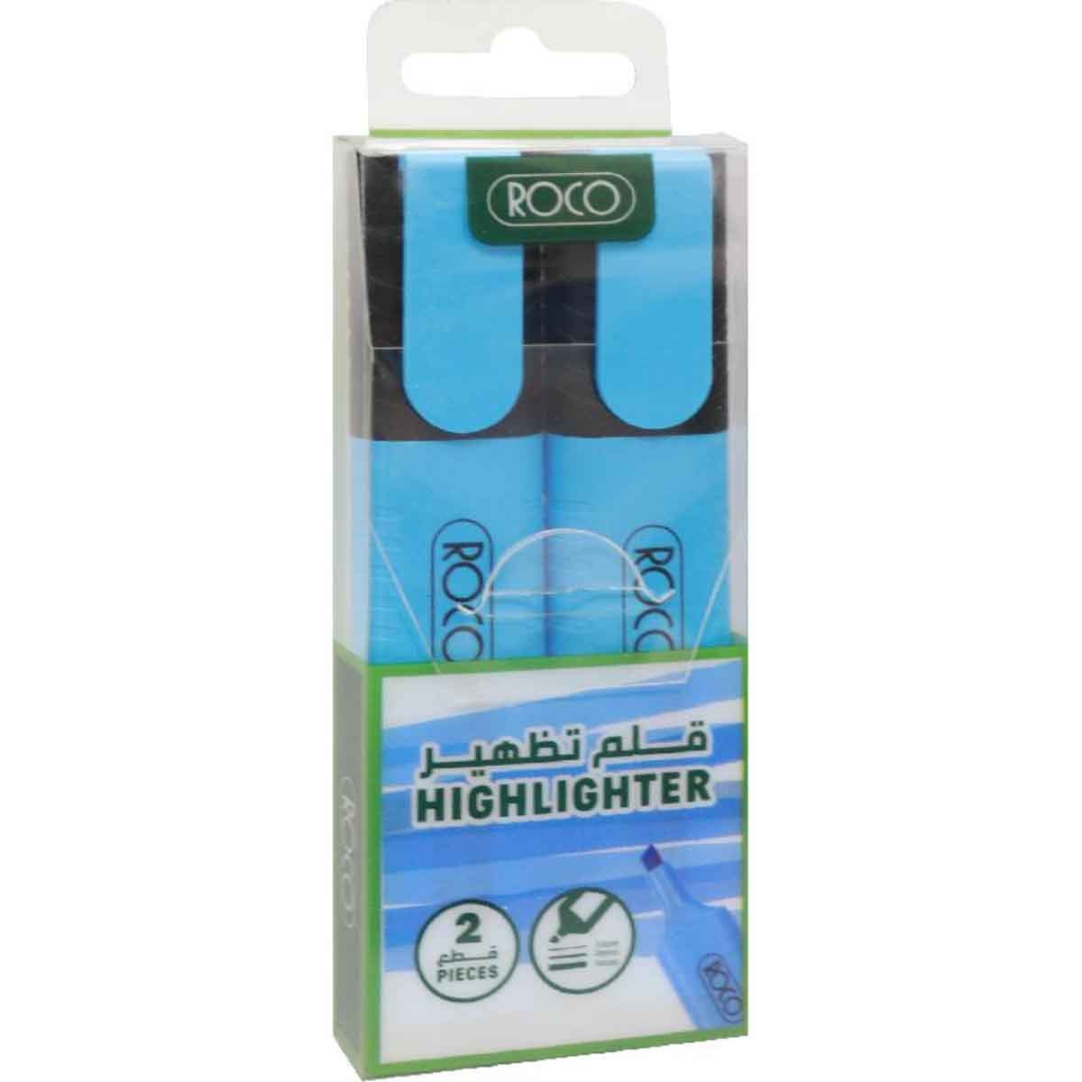Roco Blue 2-Piece 1.2-5mm Chisel Tip 120 Highlighter Set