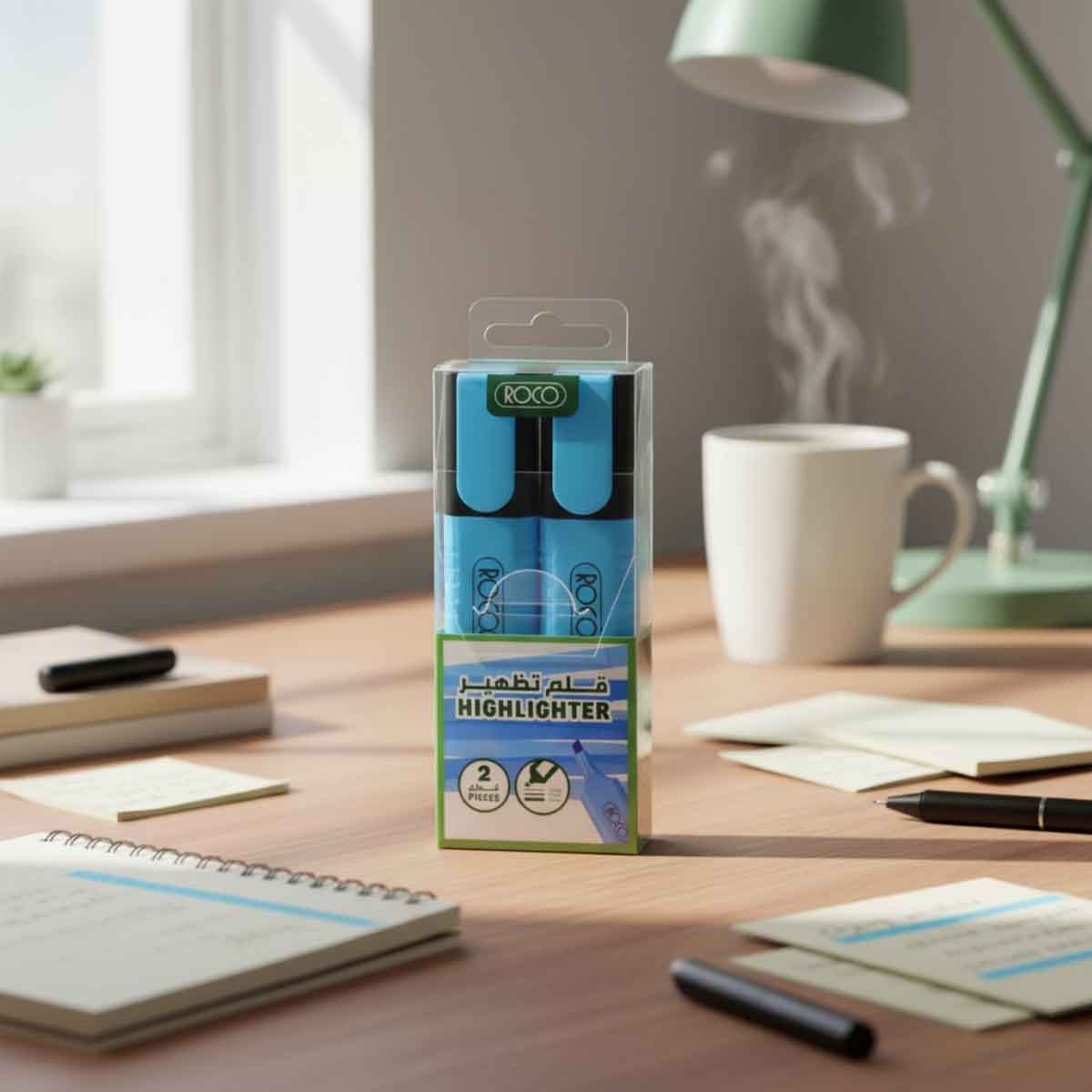 Roco Blue 2-Piece 1.2-5mm Chisel Tip 120 Highlighter Set