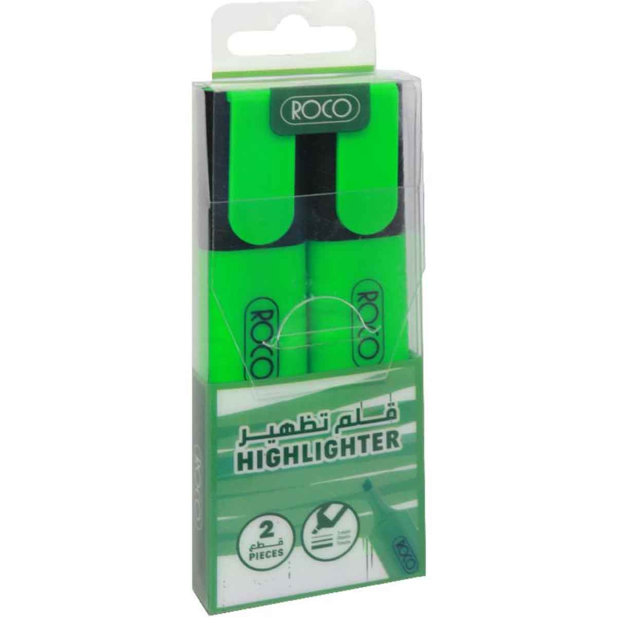 Roco Green 2-Piece 1.2-5mm Chisel Tip 120 Highlighter Set