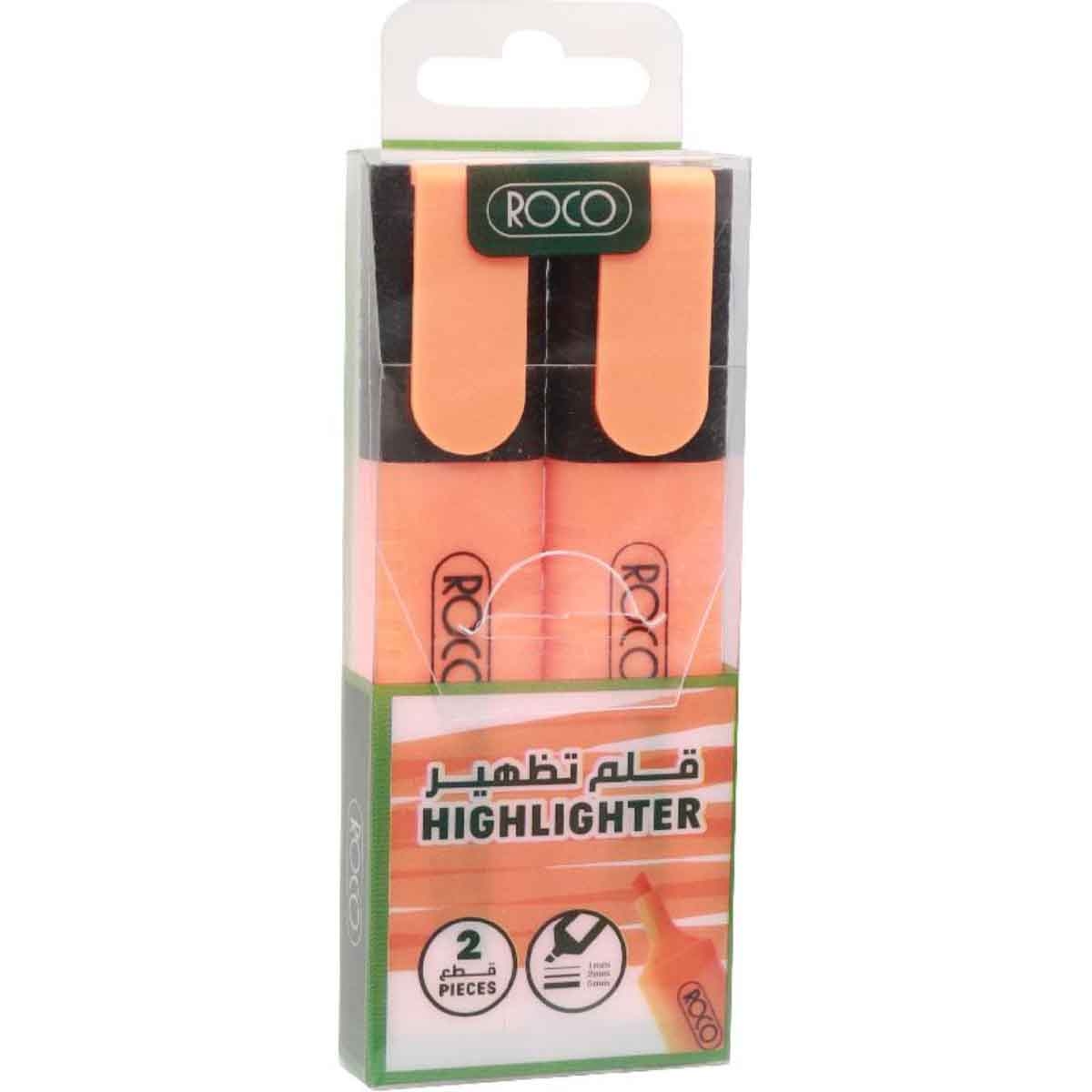 Roco Orange 2-Piece 1.2-5mm Chisel Tip 120 Highlighter Set