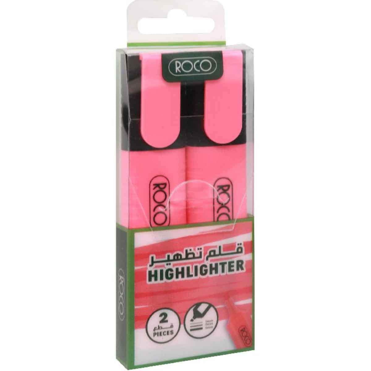 Roco Pink 2-Piece 1.2-5mm Chisel Tip 120 Highlighter Set