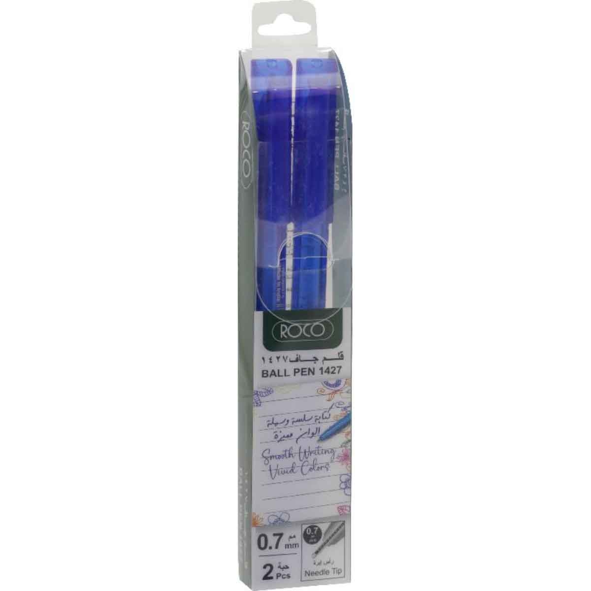 Roco Blue Ink 2-Piece 0.7mm 1425 Dry Ink Ballpoint Pen Set