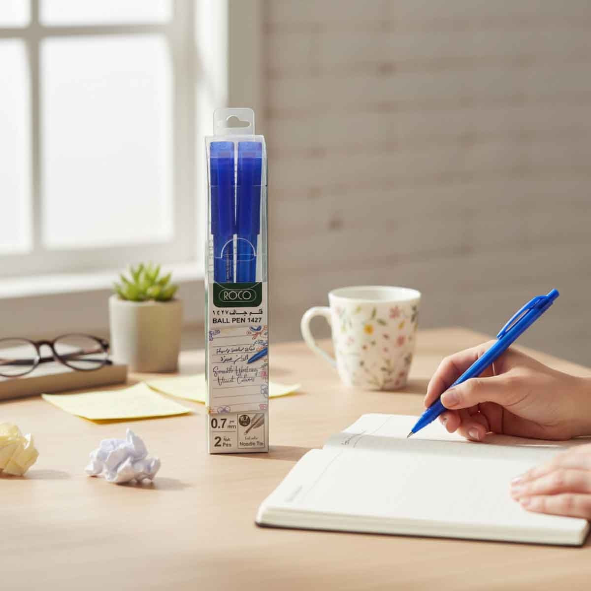 Roco Blue Ink 2-Piece 0.7mm 1425 Dry Ink Ballpoint Pen Set