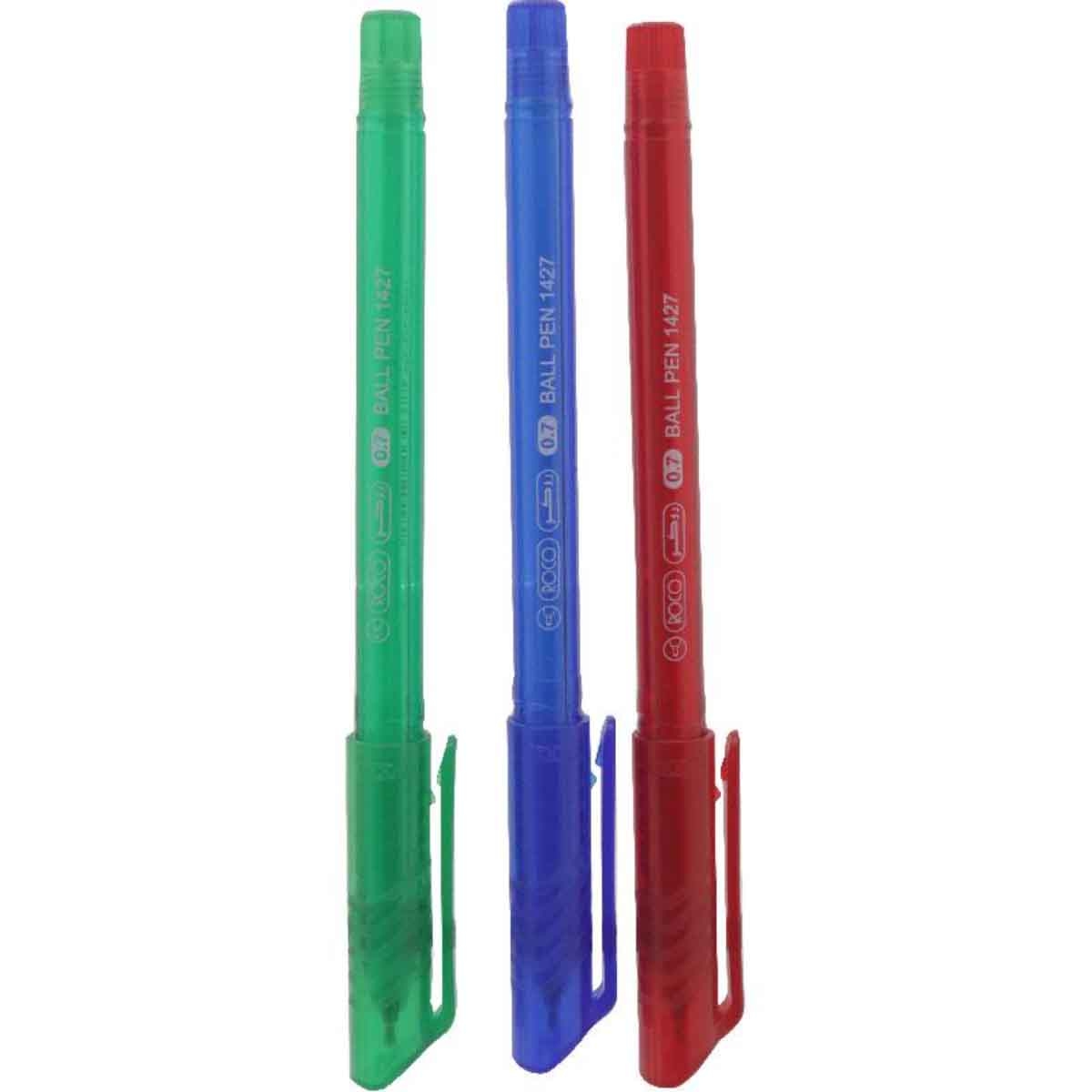 Roco 5-Piece 0.7mm 1427 Assorted Dry Ink Ballpoint Pen Set