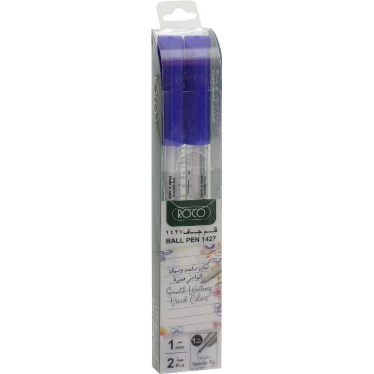 Roco Blue Ink 2-Piece 1mm 1427 Dry Ink Ballpoint Pen Set