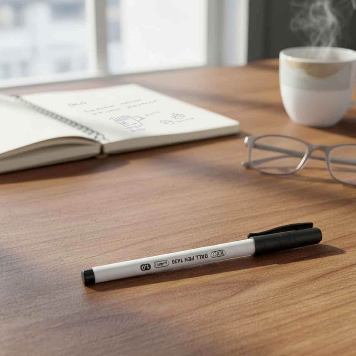 Roco Black Ink 10-Piece 1mm 1430 Dry Ink Ballpoint Pen Set