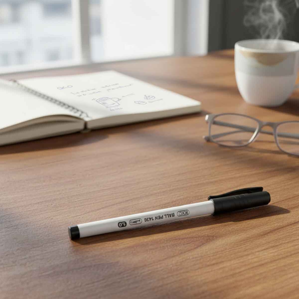 Roco Black Ink 10-Piece 1mm 1430 Dry Ink Ballpoint Pen Set