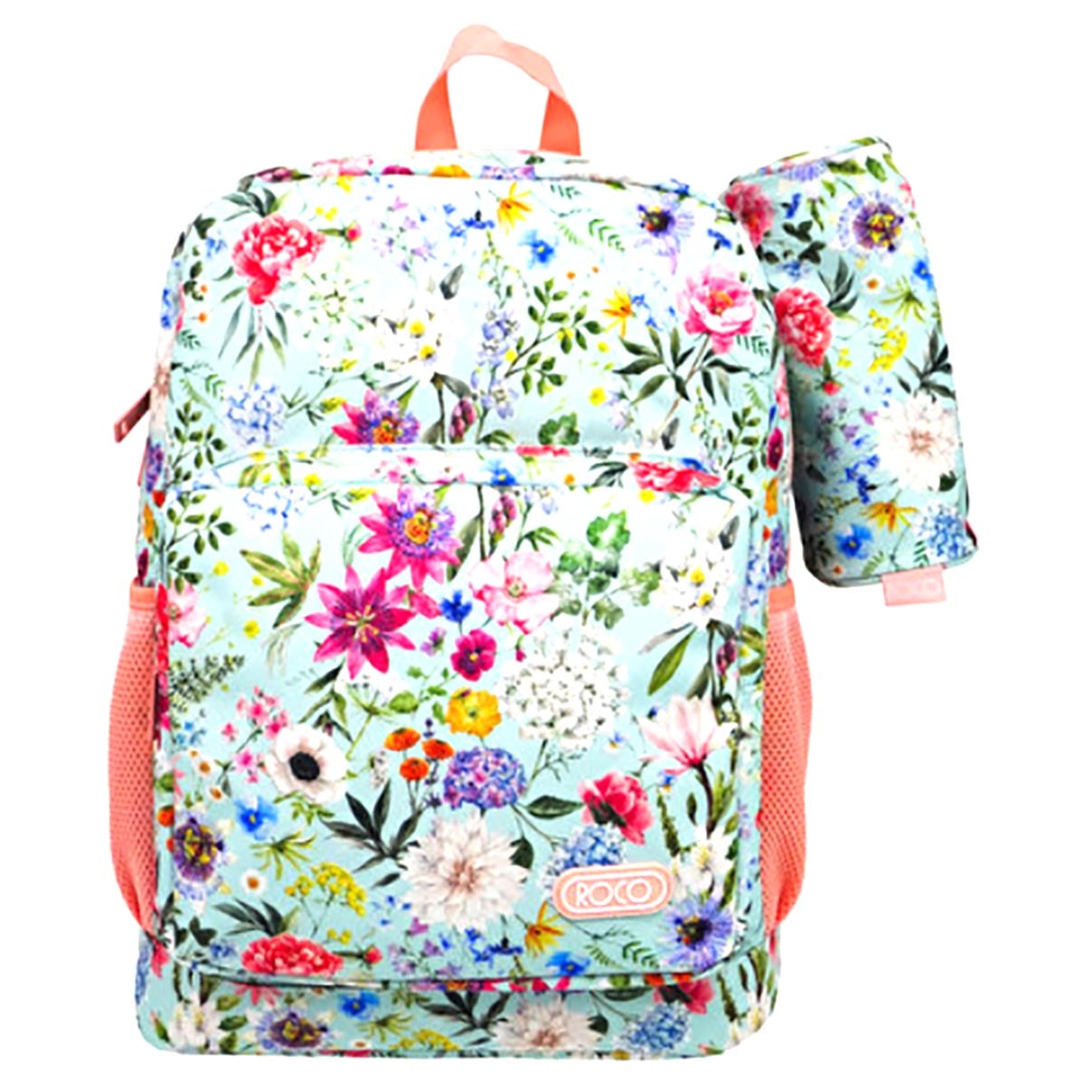 Roco 17" Flower Backpack with Pencil Case