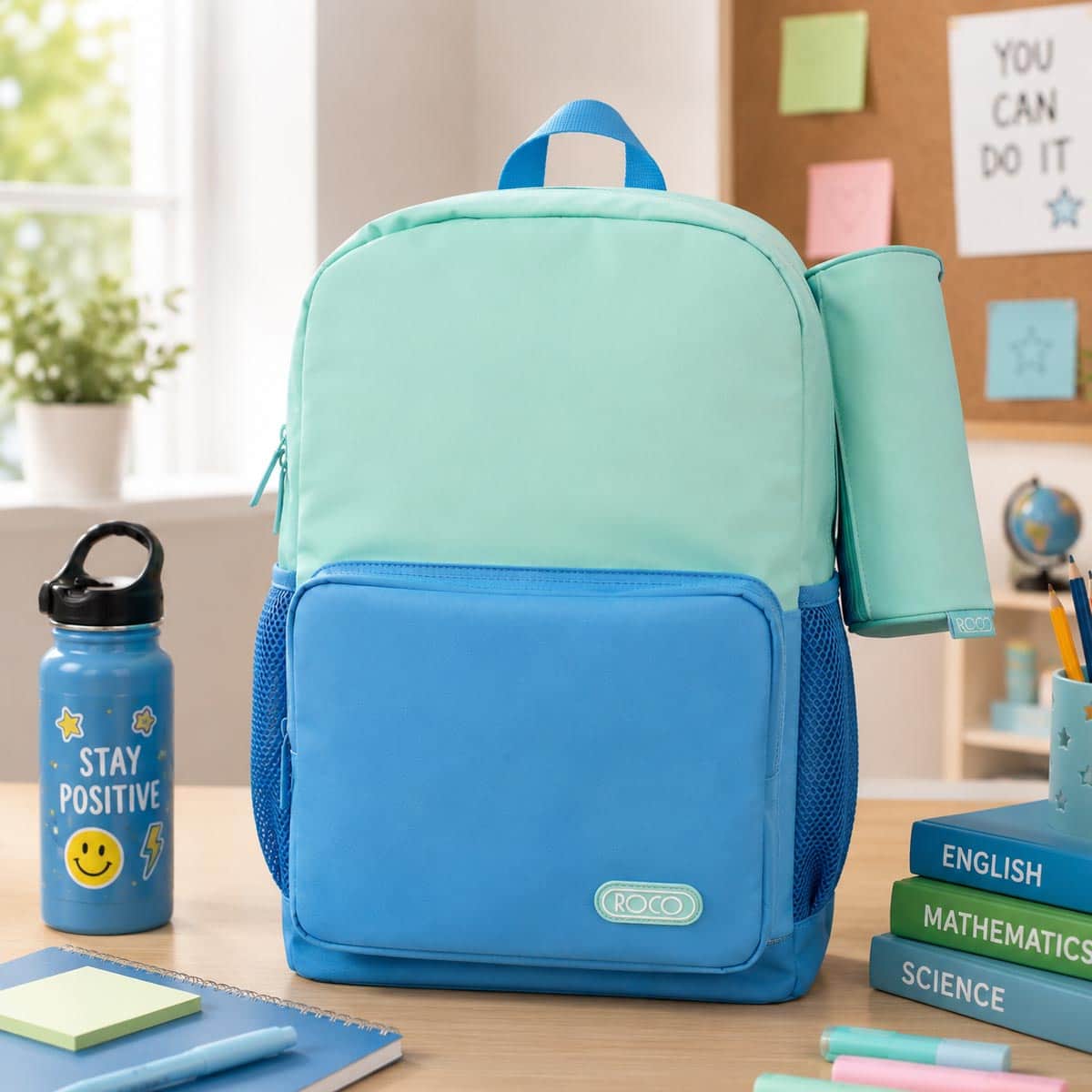 Roco 17" Two-Tone Green/Blue Backpack