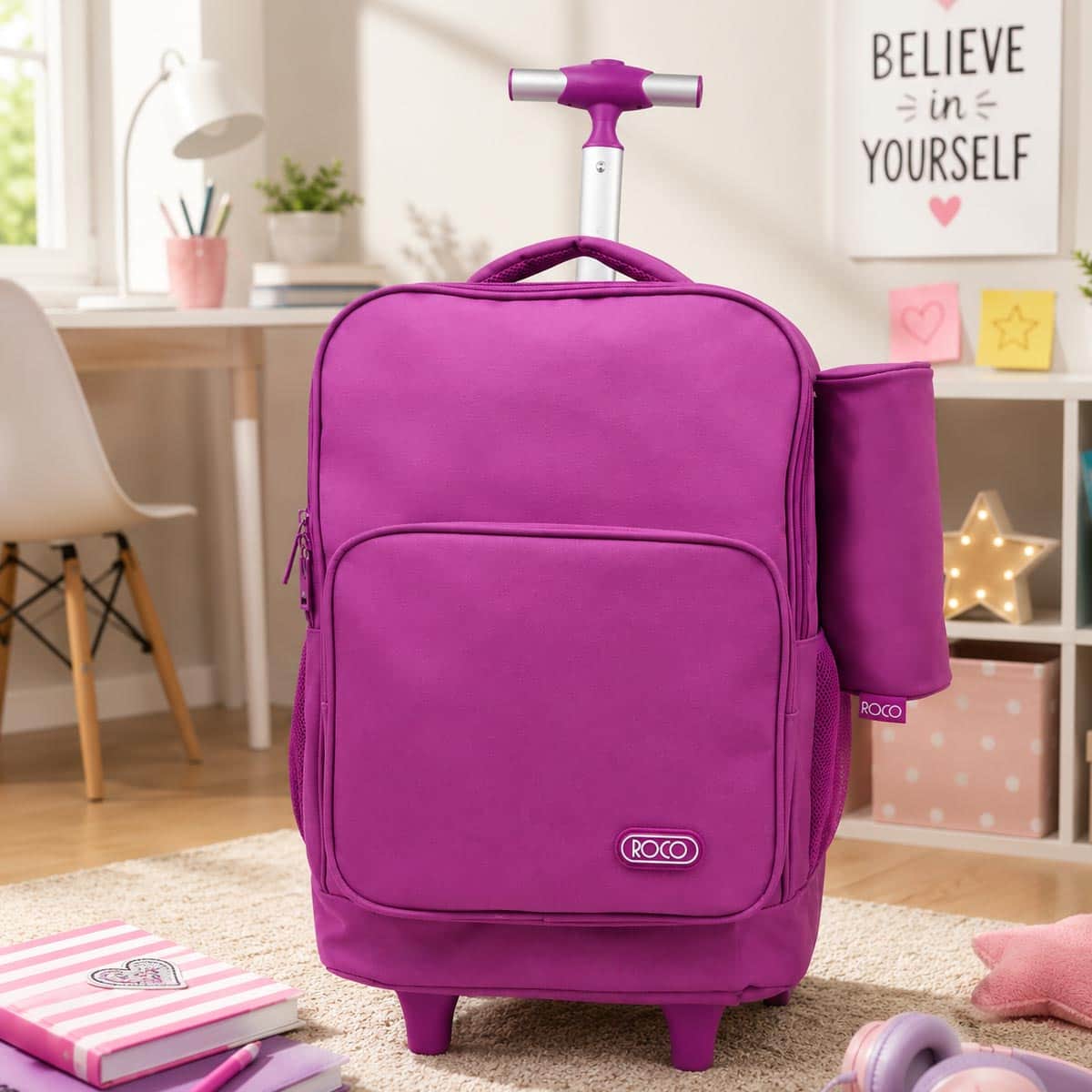 Roco 18" Burgundy Trolley Bag with Pencil Case