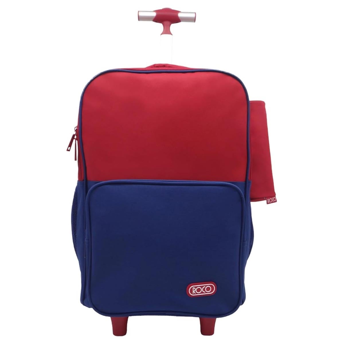 Roco 18" Maroon/Blue Trolley Bag with Pencil Case