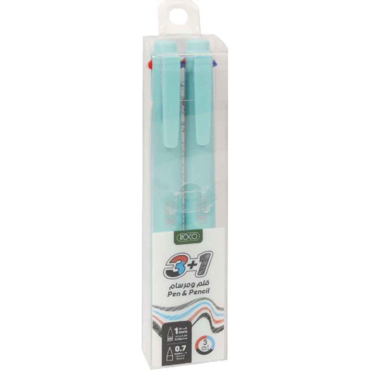 روكو أقلام حبر جاف متعددة الوظائف 3 في 1 1ملم مجموعة 2 قطعة