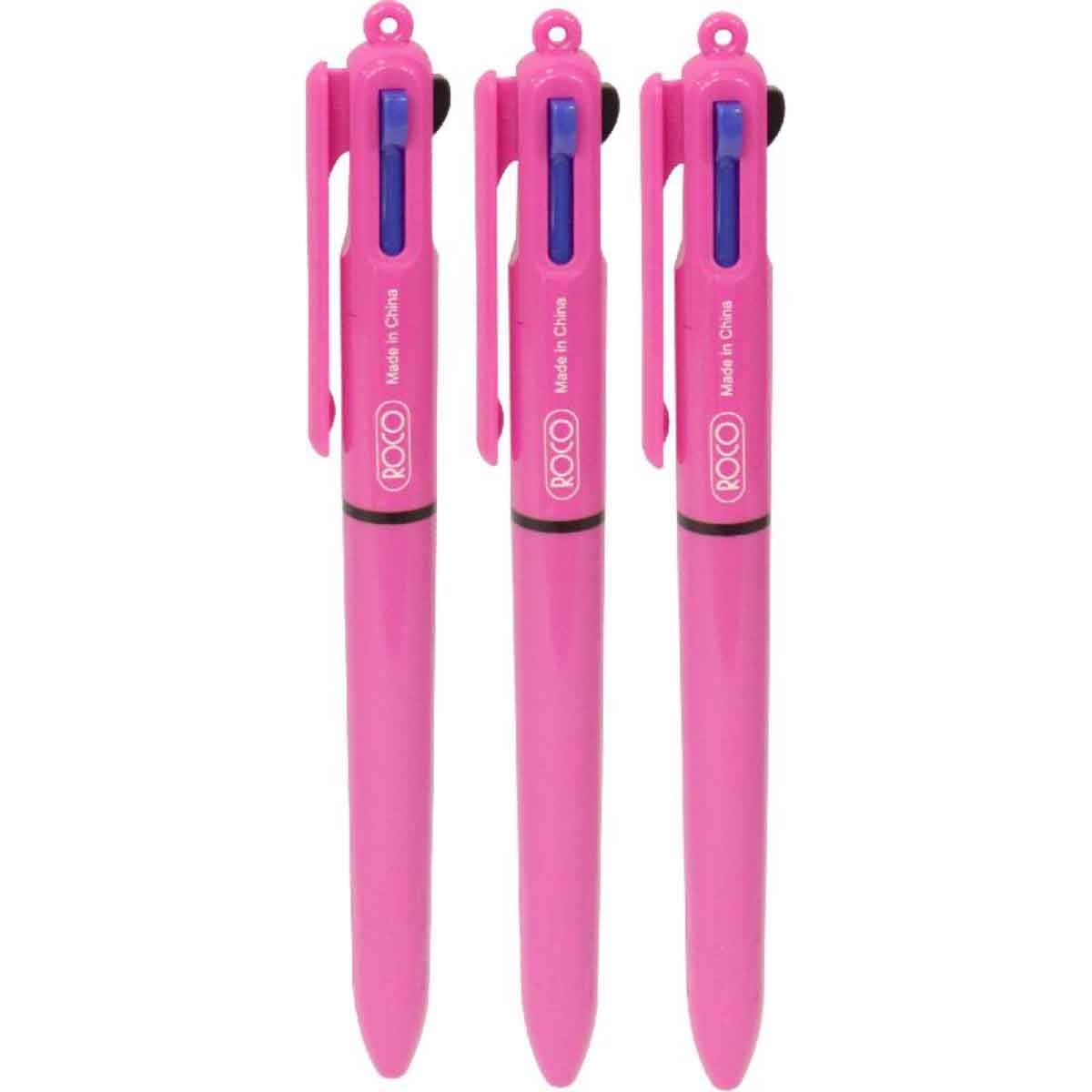 روكو أقلام حبر جاف متعددة الوظائف وردي 3 في 1 1ملم مجموعة 3 قطع