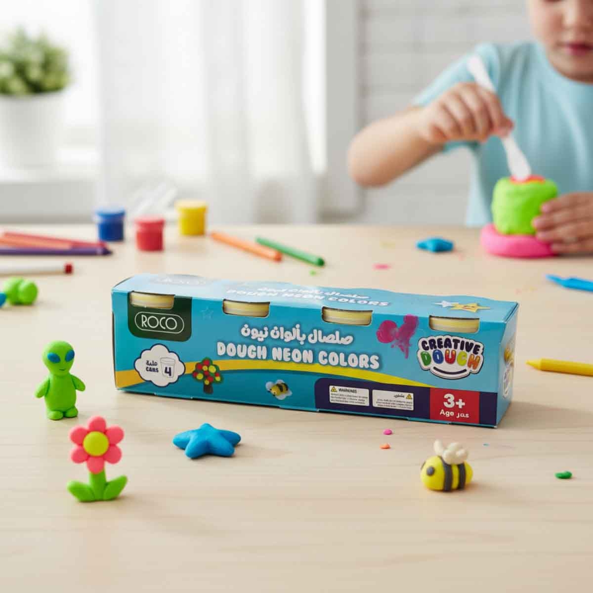 Roco 4-Piece 3oz Neon Activity Dough Pack Unisex, 3-4 Years