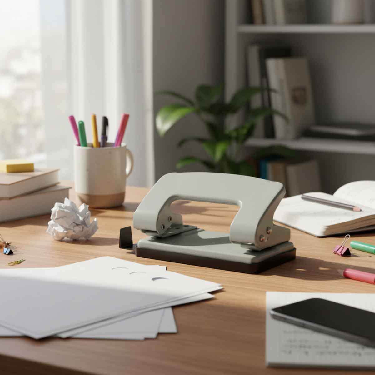 Roco Beige 2-Holes 9060 Small Desk Puncher