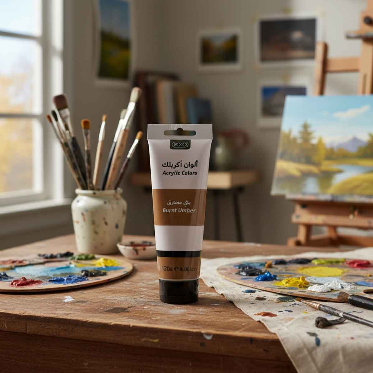 Roco 120ml Burnt Umber Acrylic Color Paint