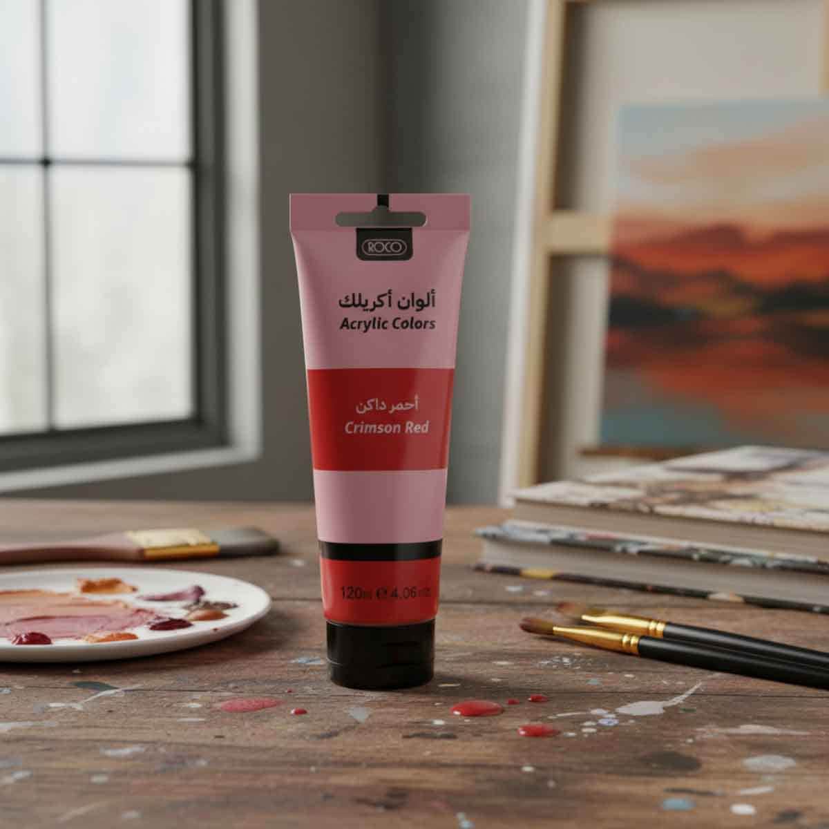 Roco 120ml Crimson Red Acrylic Color Paint