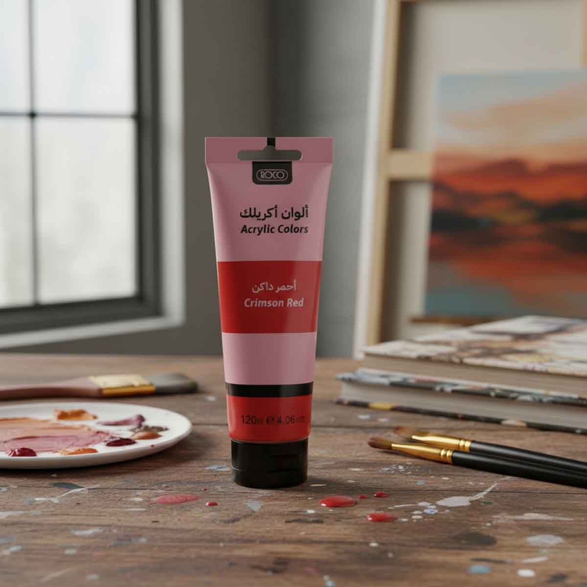 روكو لون أكريليك أحمر قرمزي 120 مل