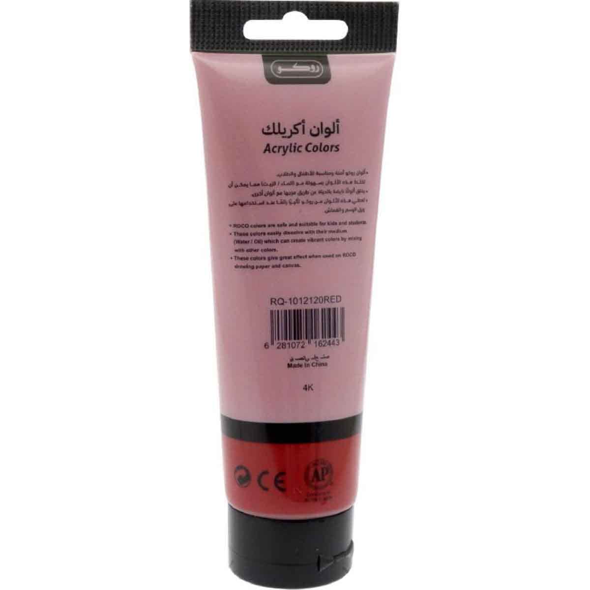 Roco 120ml Crimson Red Acrylic Color Paint