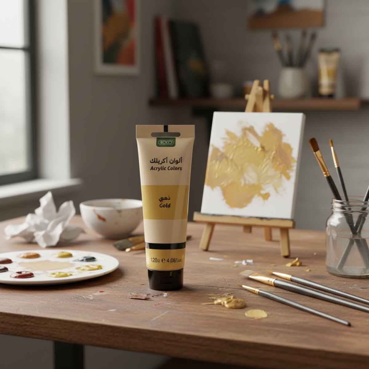 Roco 120ml Gold Acrylic Color Paint