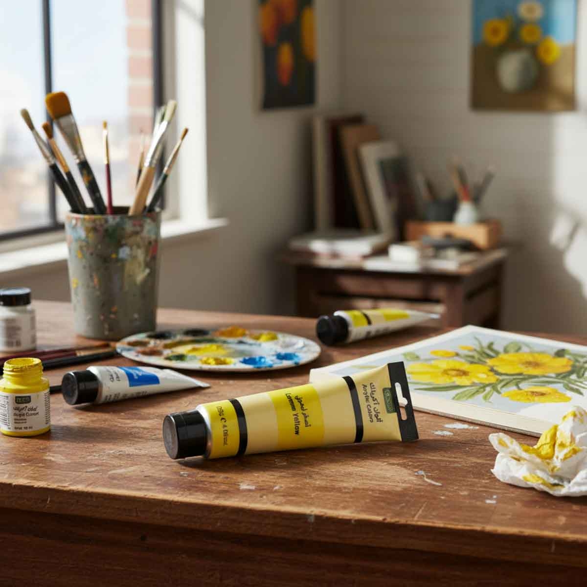 Roco 120ml Lemon Yellow Acrylic Color Paint