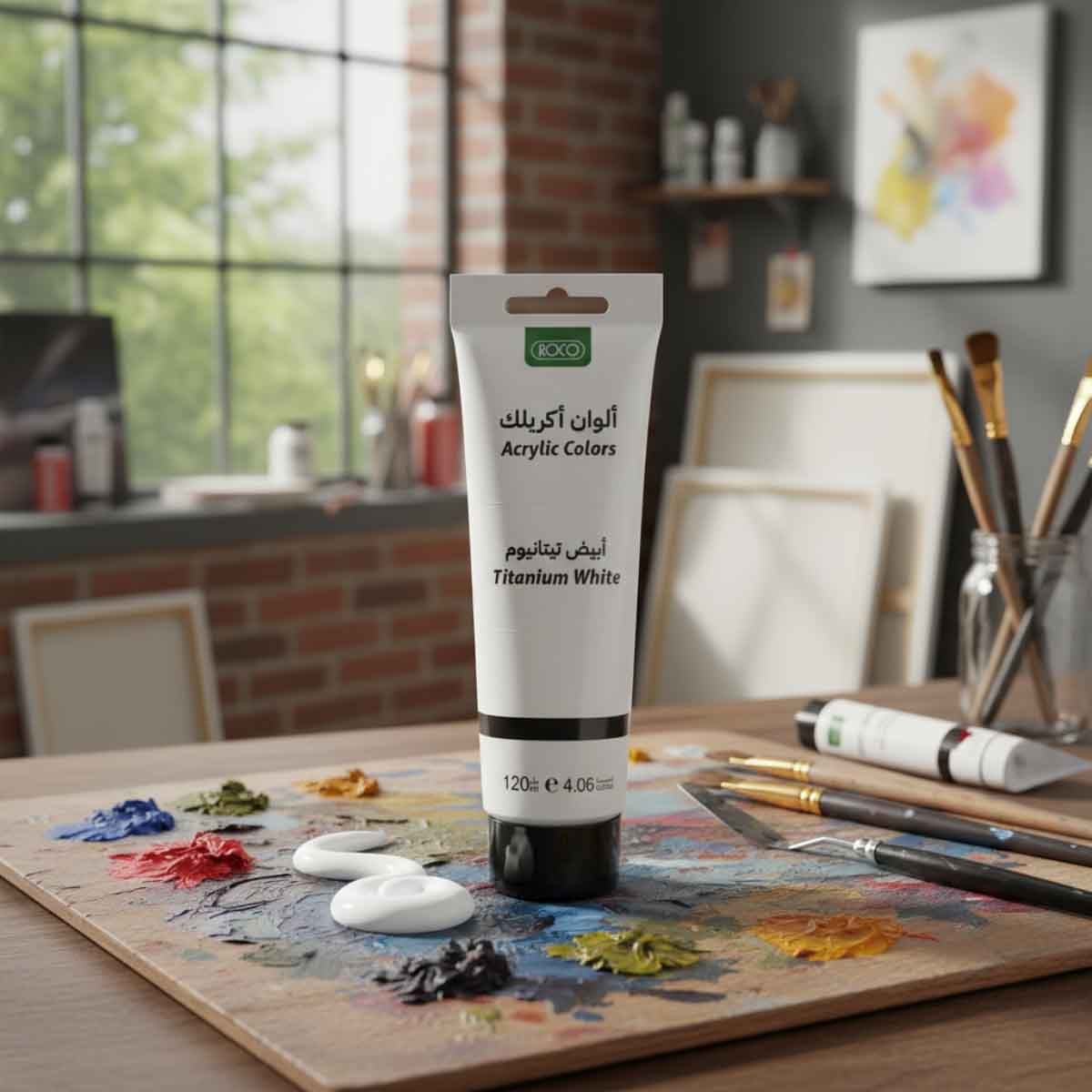 Roco 120ml Titanium White Acrylic Color Paint