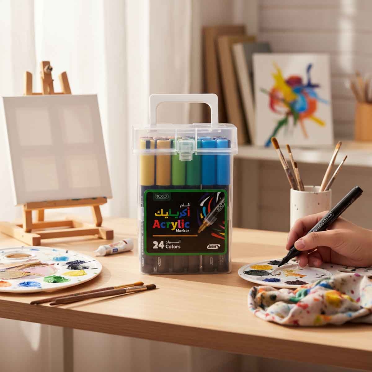 Roco 24-Piece Round Tip Graphic Art Assorted Acrylic Marker Set