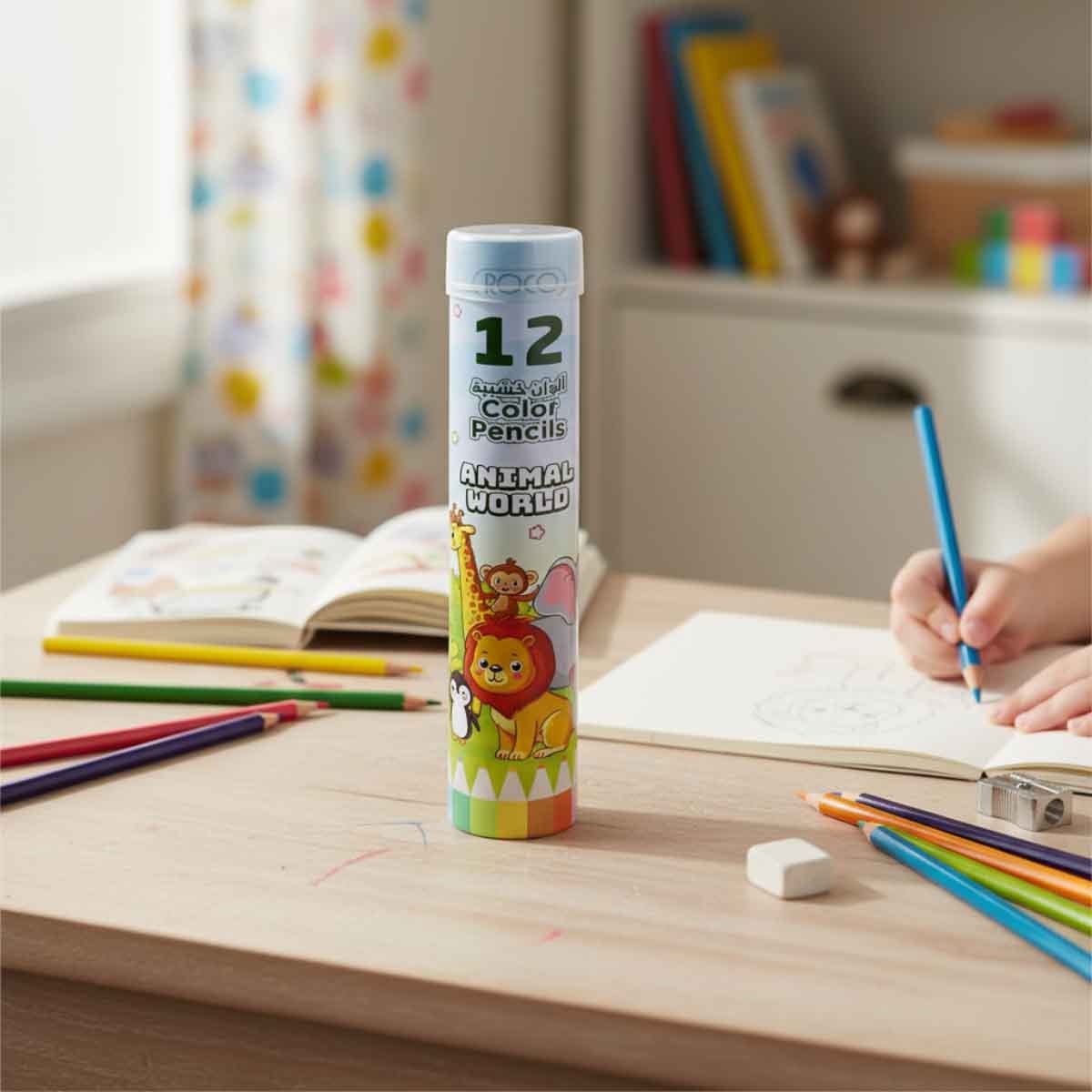 Roco 12-Piece Animals Assorted Color Pencil Set