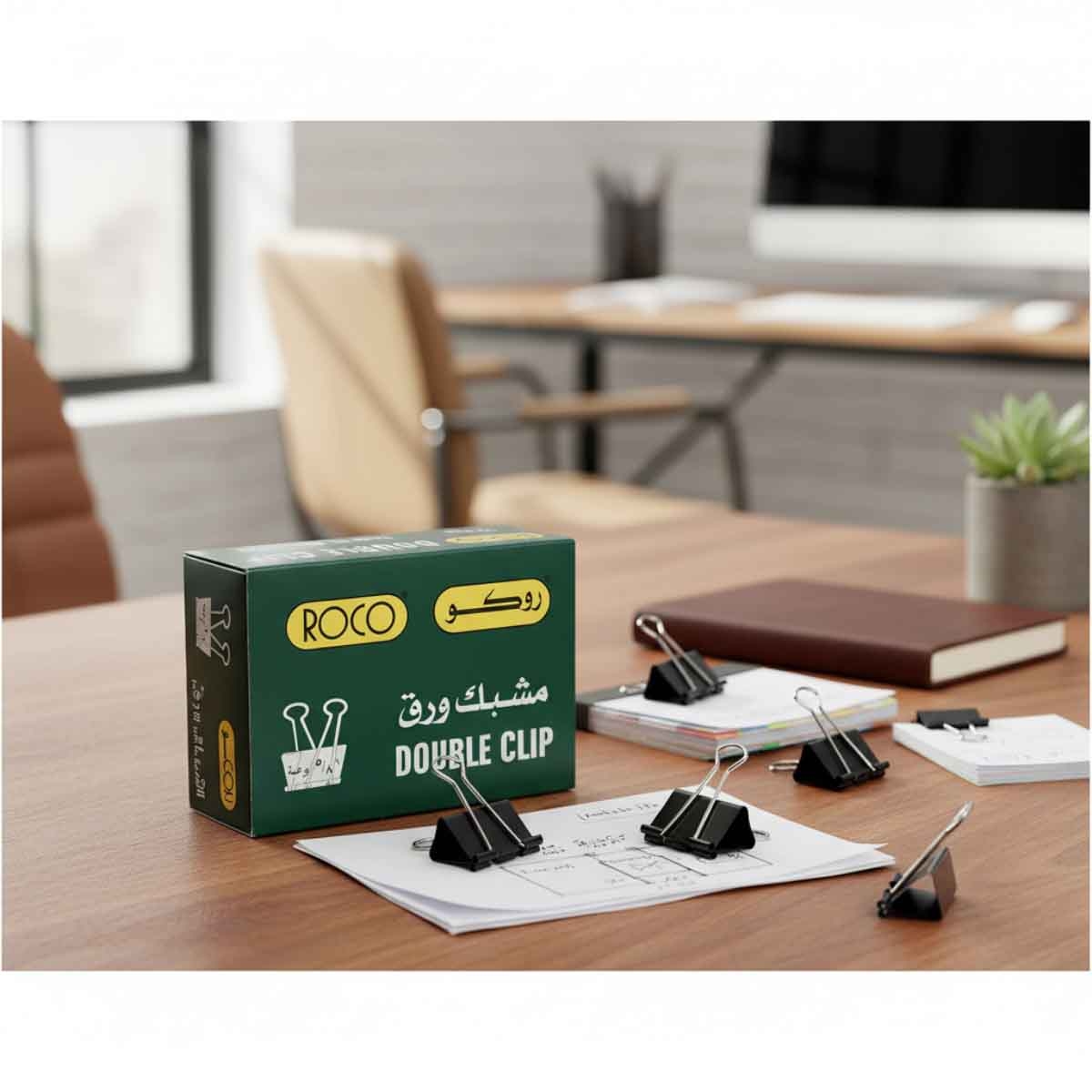 Roco Black 1.63" Paint Coated Binder Clips