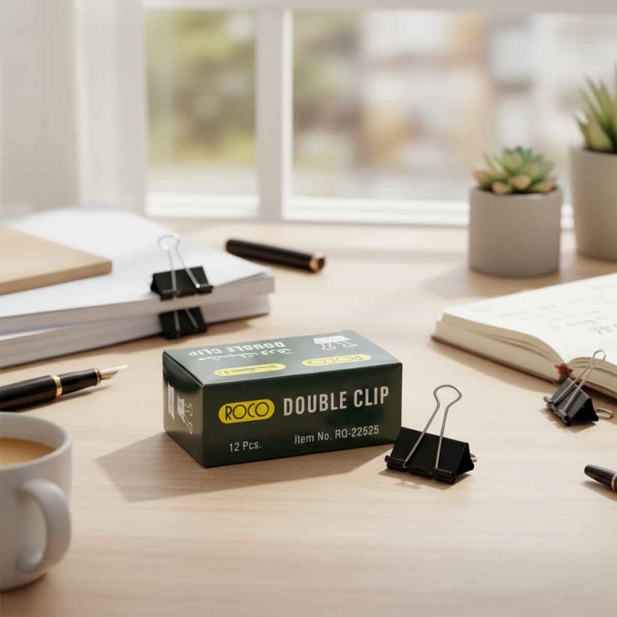 روكو مشابك أوراق سوداء مطلية 2 انش