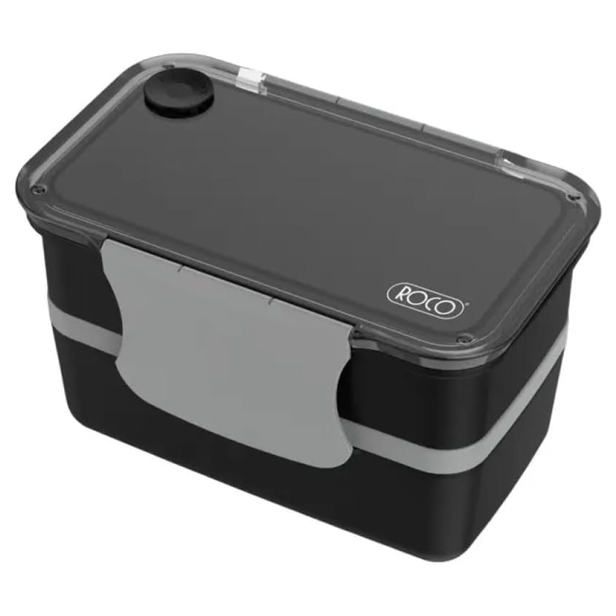 Roco Black Double-Decker Lunch Box