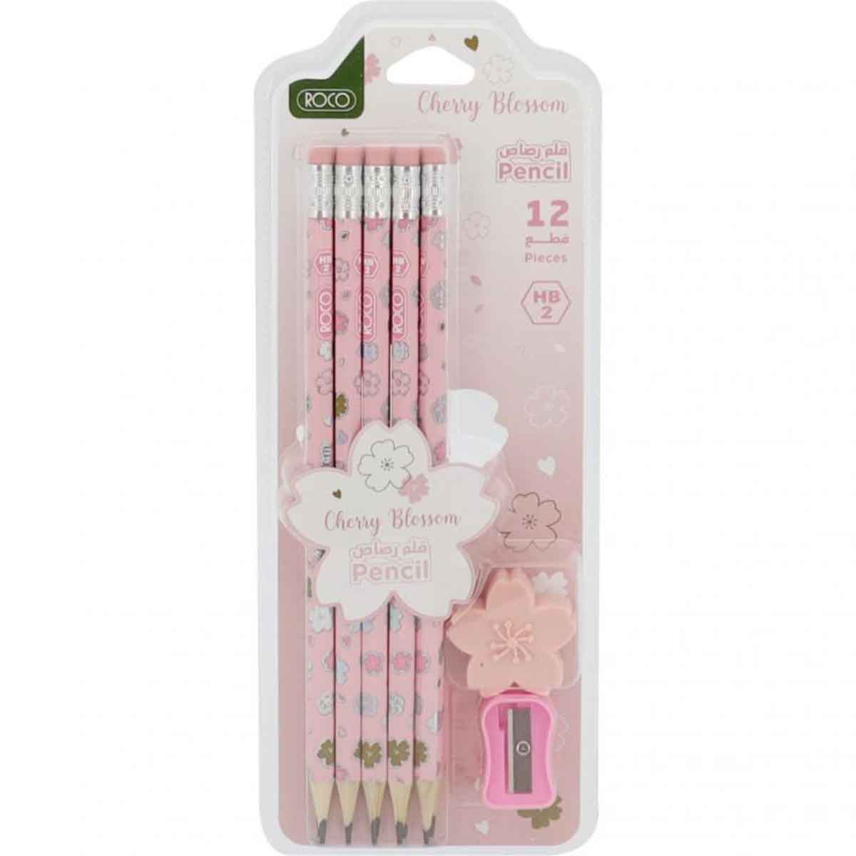 روكو مجموعة أدوات قرطاسية تشيري بلوسوم ألوان متعددة 12 قطعة