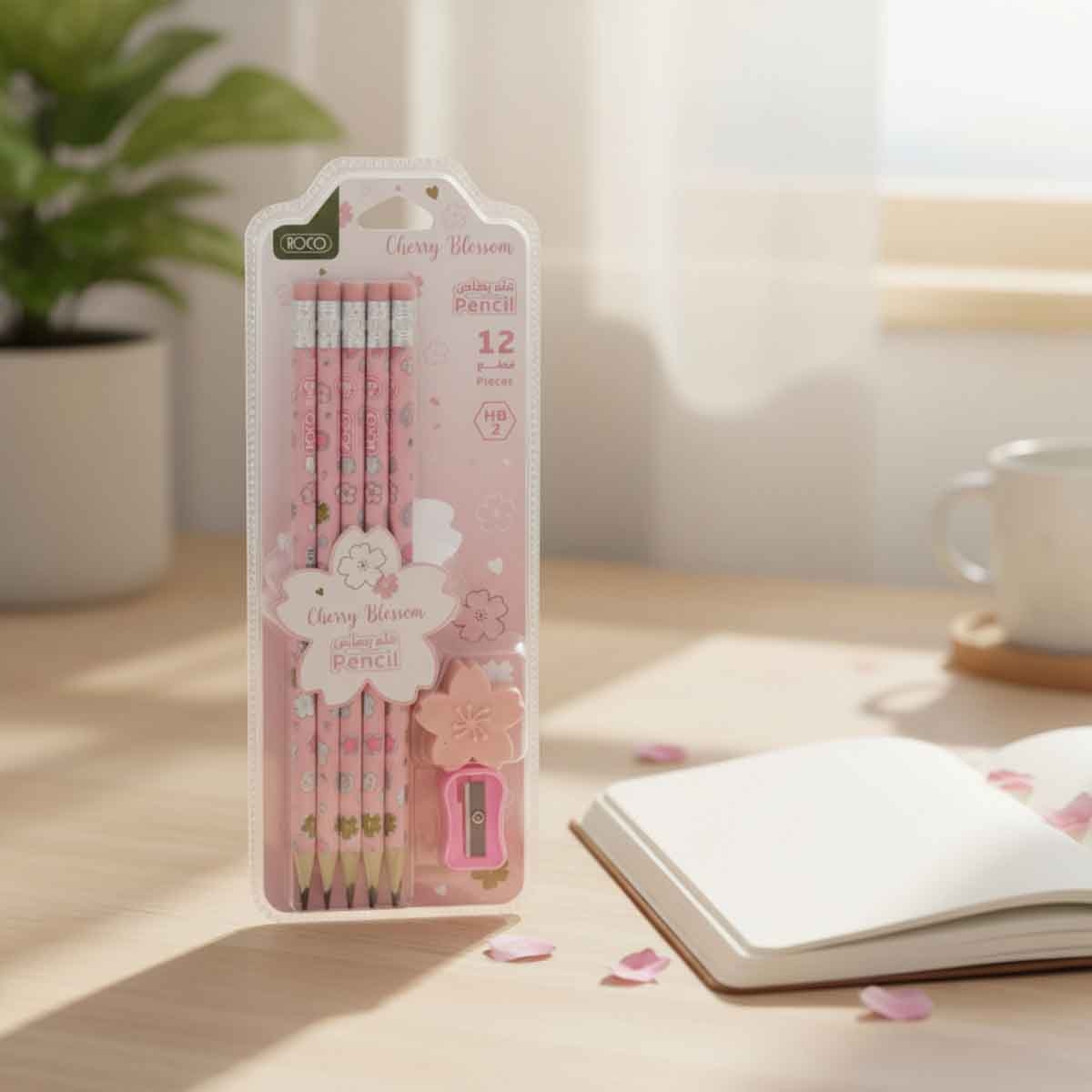 روكو مجموعة أدوات قرطاسية تشيري بلوسوم ألوان متعددة 12 قطعة