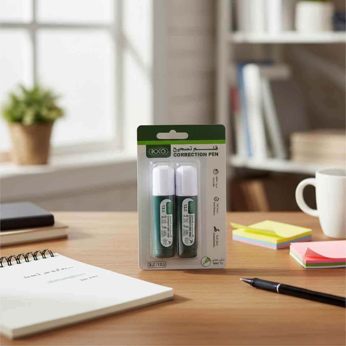 Roco White 12ml 1mm Metal Frame Round Tip Correction Pen