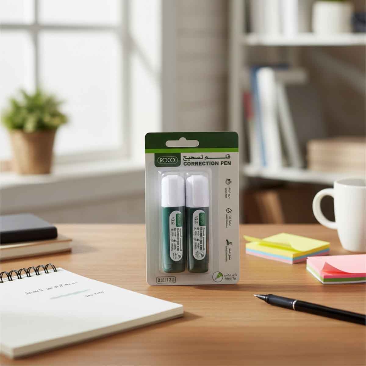 Roco White 12ml 1mm Metal Frame Round Tip Correction Pen