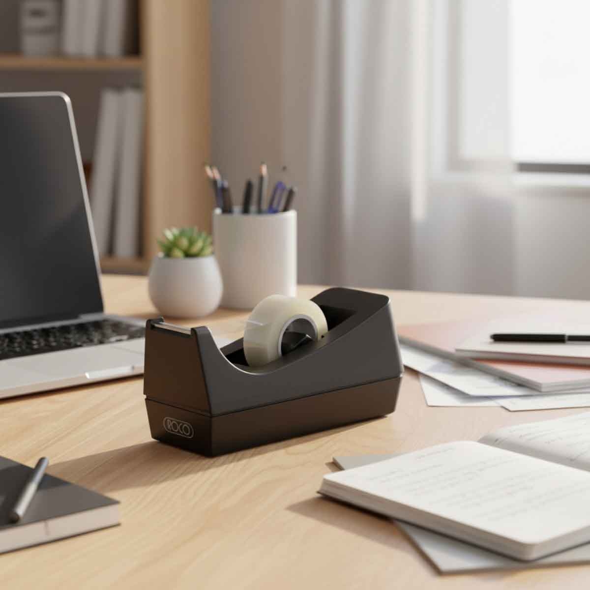 Roco Black 1" Desktop Tape Dispenser