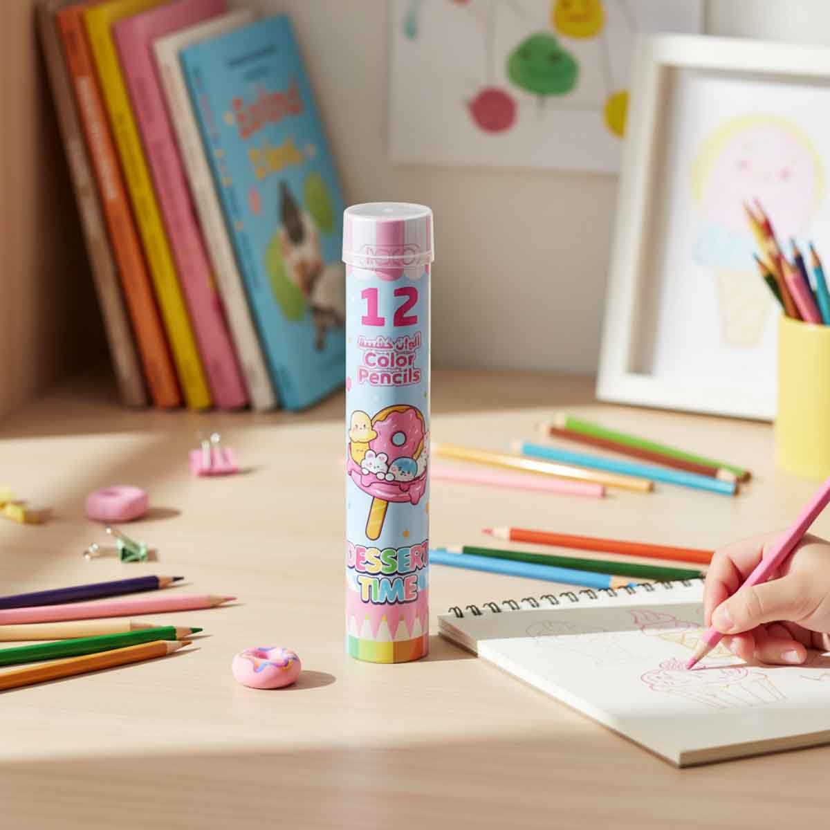 روكو أقلام تلوين خشبية ديزرت تايم ألوان متعددة 12 قطعة